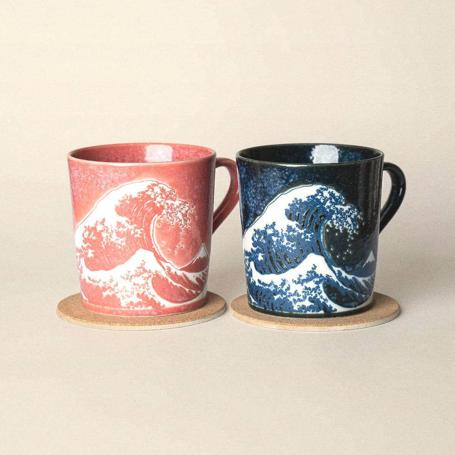 Mug Set - Hokusai Wave and Wind Pair