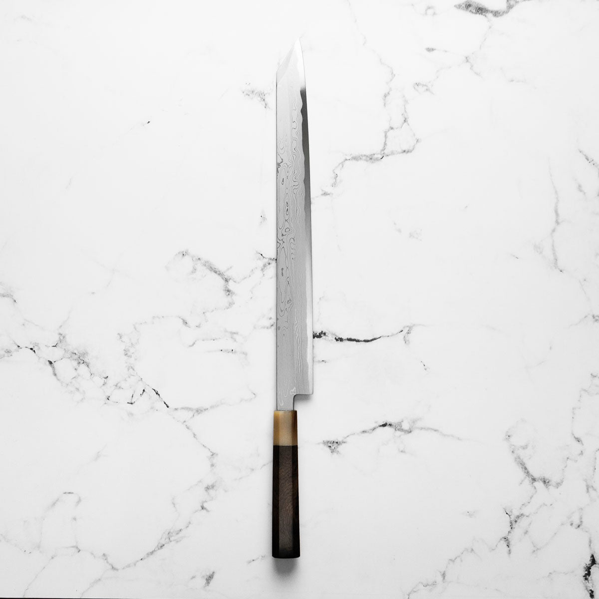 Yamawaki Hamono Nakagawa Satoshi Blue 1 Damascus Kiritsuke Yanagiba 360mm
