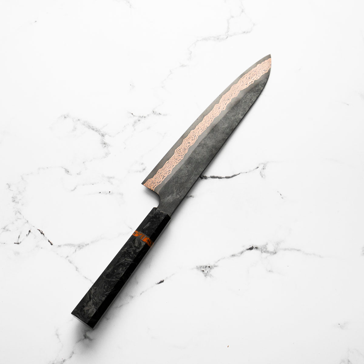 Hatsukokoro Yorokobi SLD Damascus Gyuto 240mm - Carbon Fibre