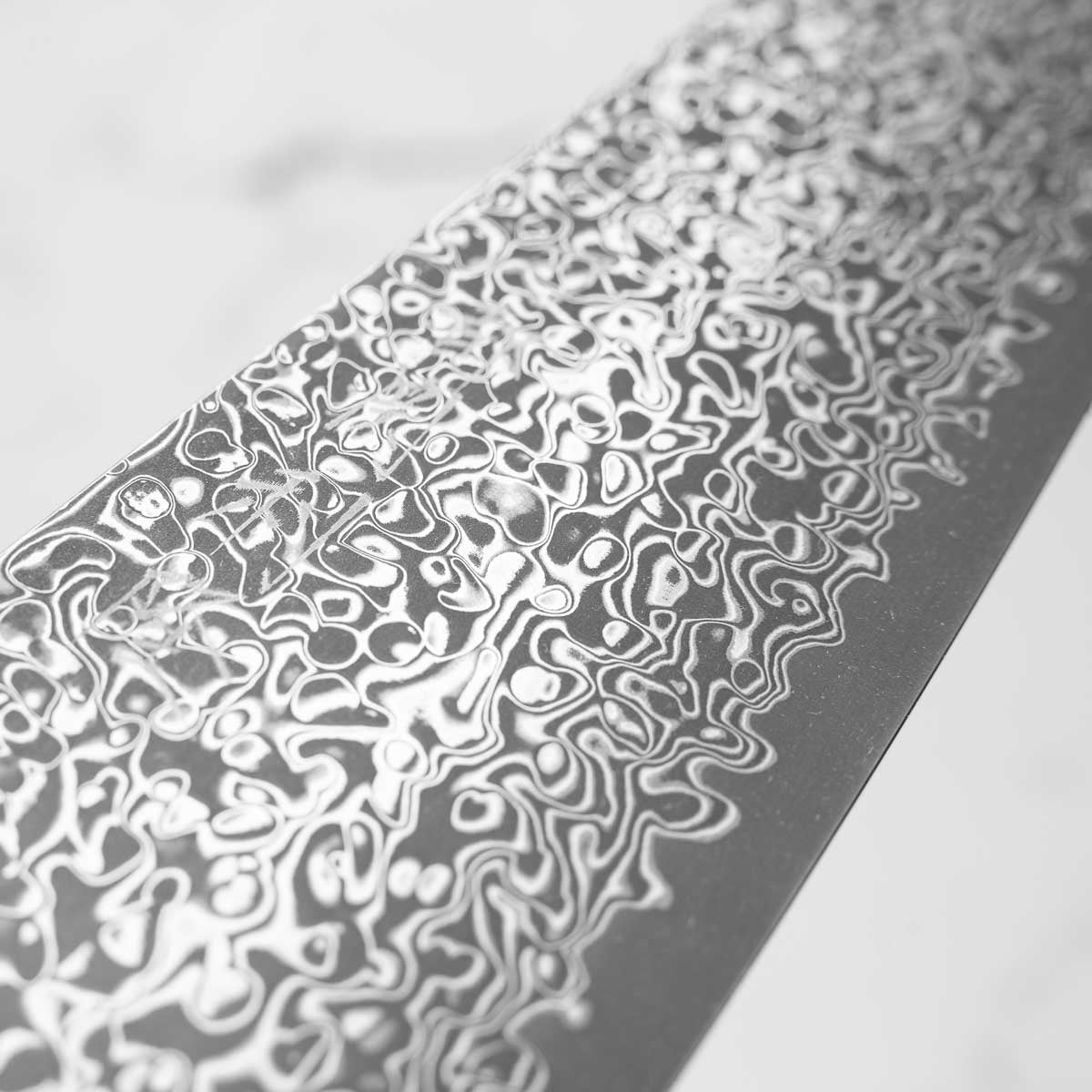 Toshitaka VG10 Damascus Bunka 180mm - Ebony & White Spacer