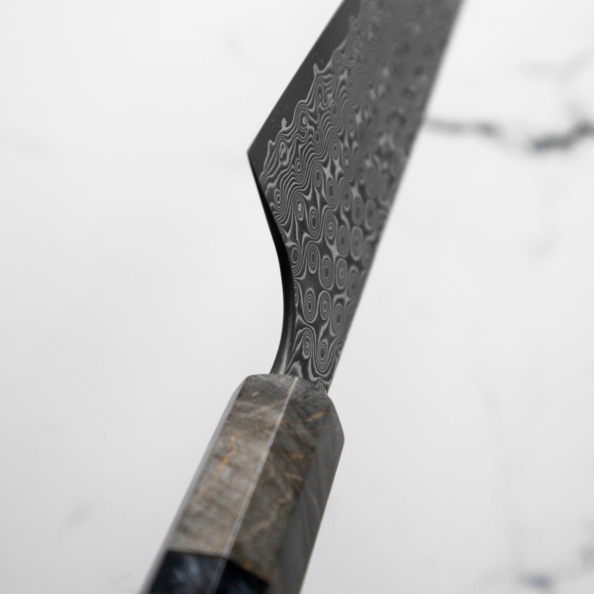 Nigara Hamono "Anmon" SG2 Raindrop Damascus Gyuto 210mm - Dark Maple