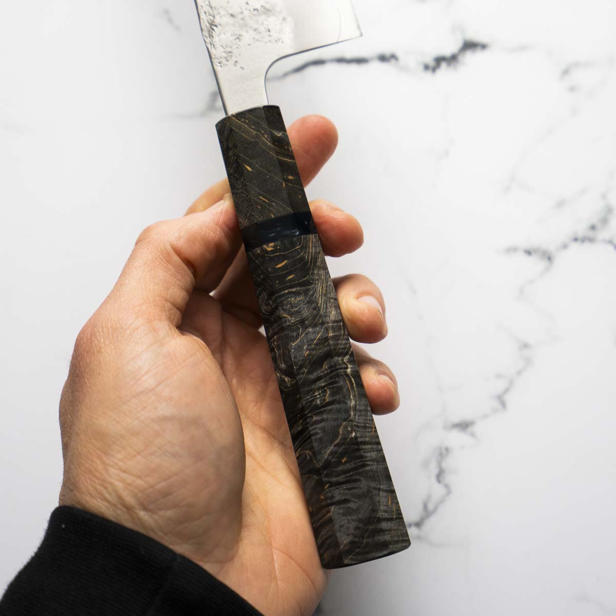 Tsunehisa Ginsan Nashiji Gyuto 210mm - Dark Maple