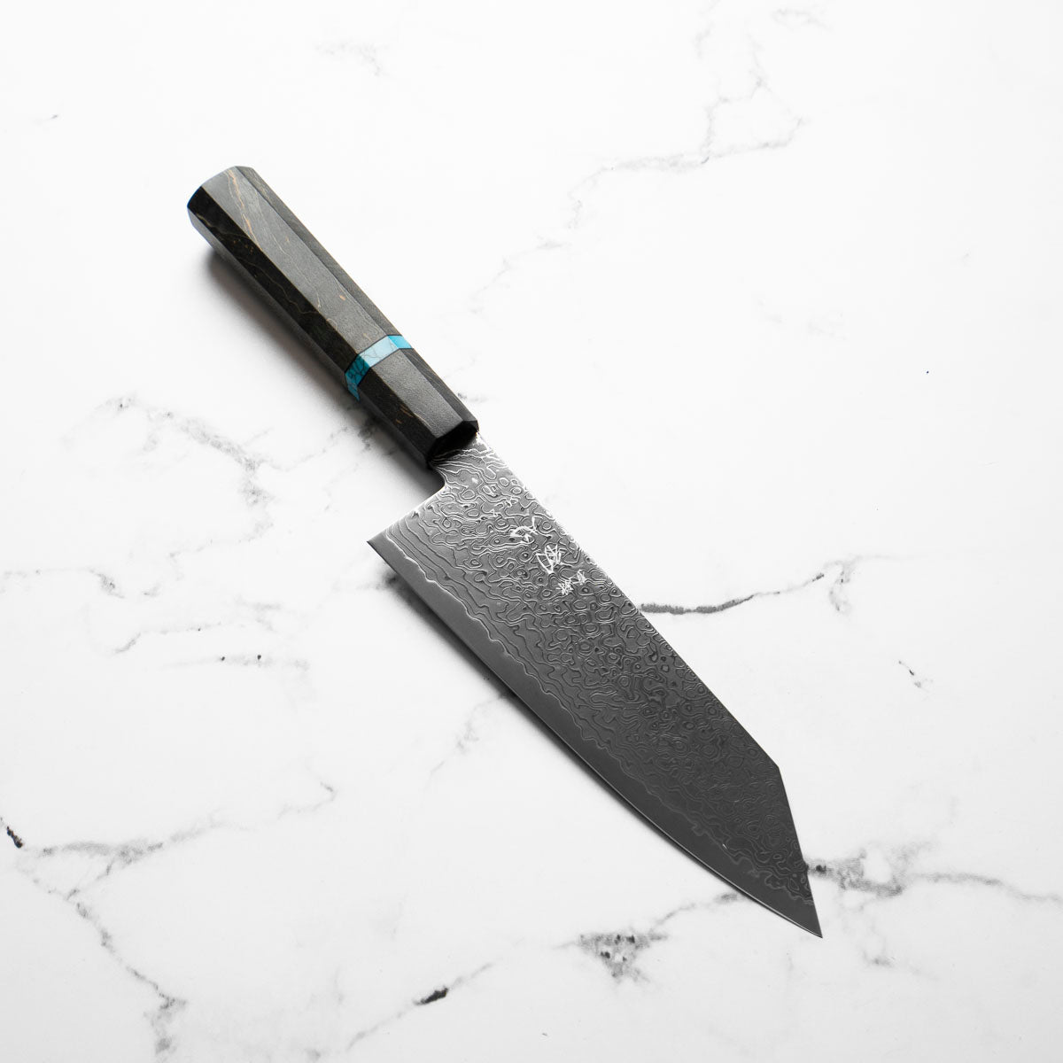 Hatsukokoro Ryuhyo Kurozome SG2 Damascus 3 Knife Set - Maple Turquoise