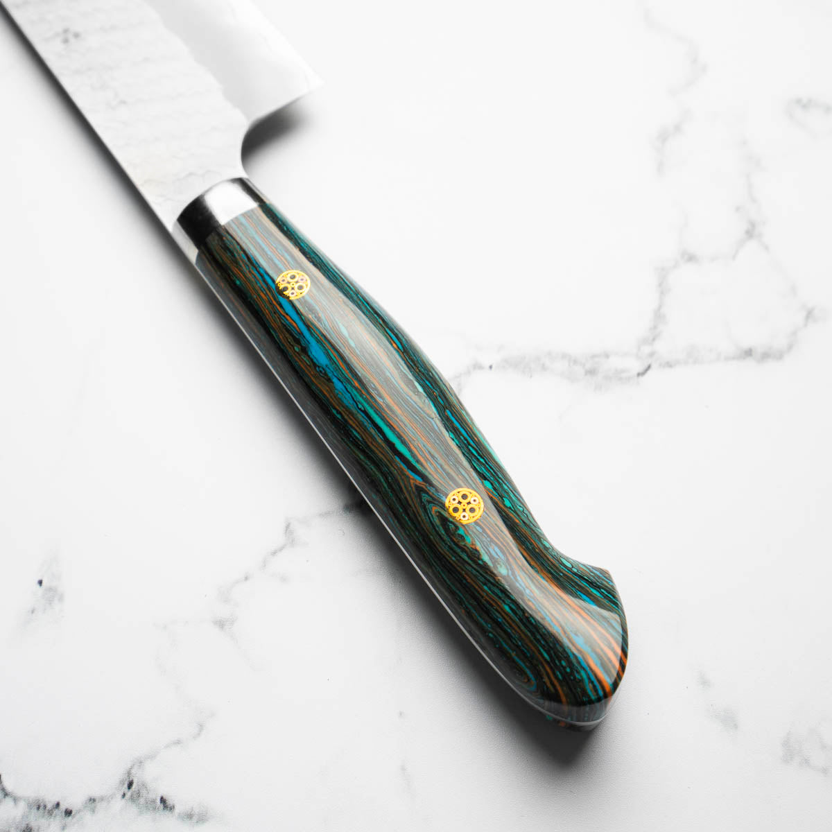 Nigara Hamono SG2 Migaki Tsuchime Gyuto 240mm - Turquoise