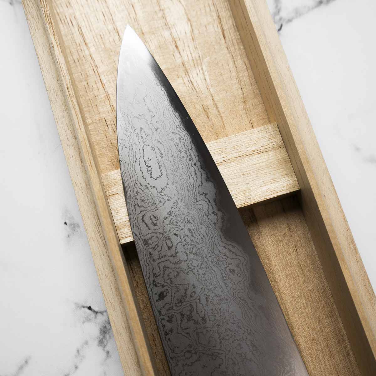 Mazaki Blue 2 Hon-Sanmai Damascus Gyuto 240mm