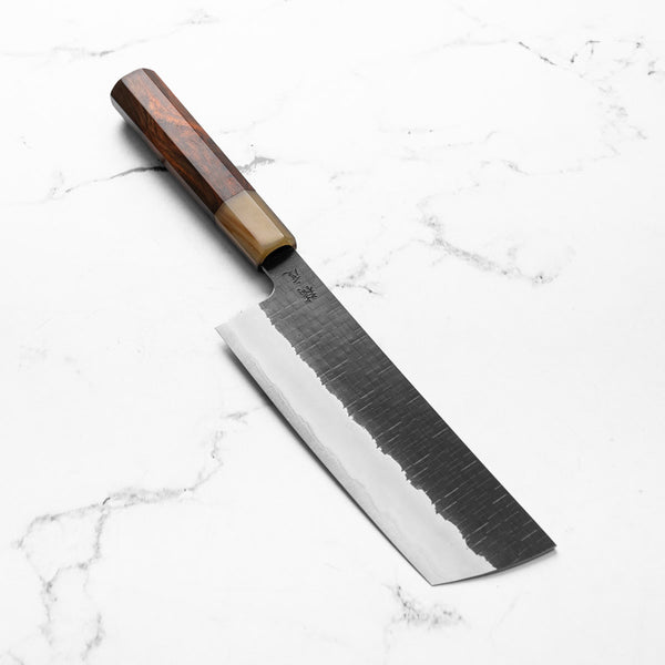 Seido "Aomori" Ginsan Tsuchime Nakiri 165mm - Siamese Rosewood