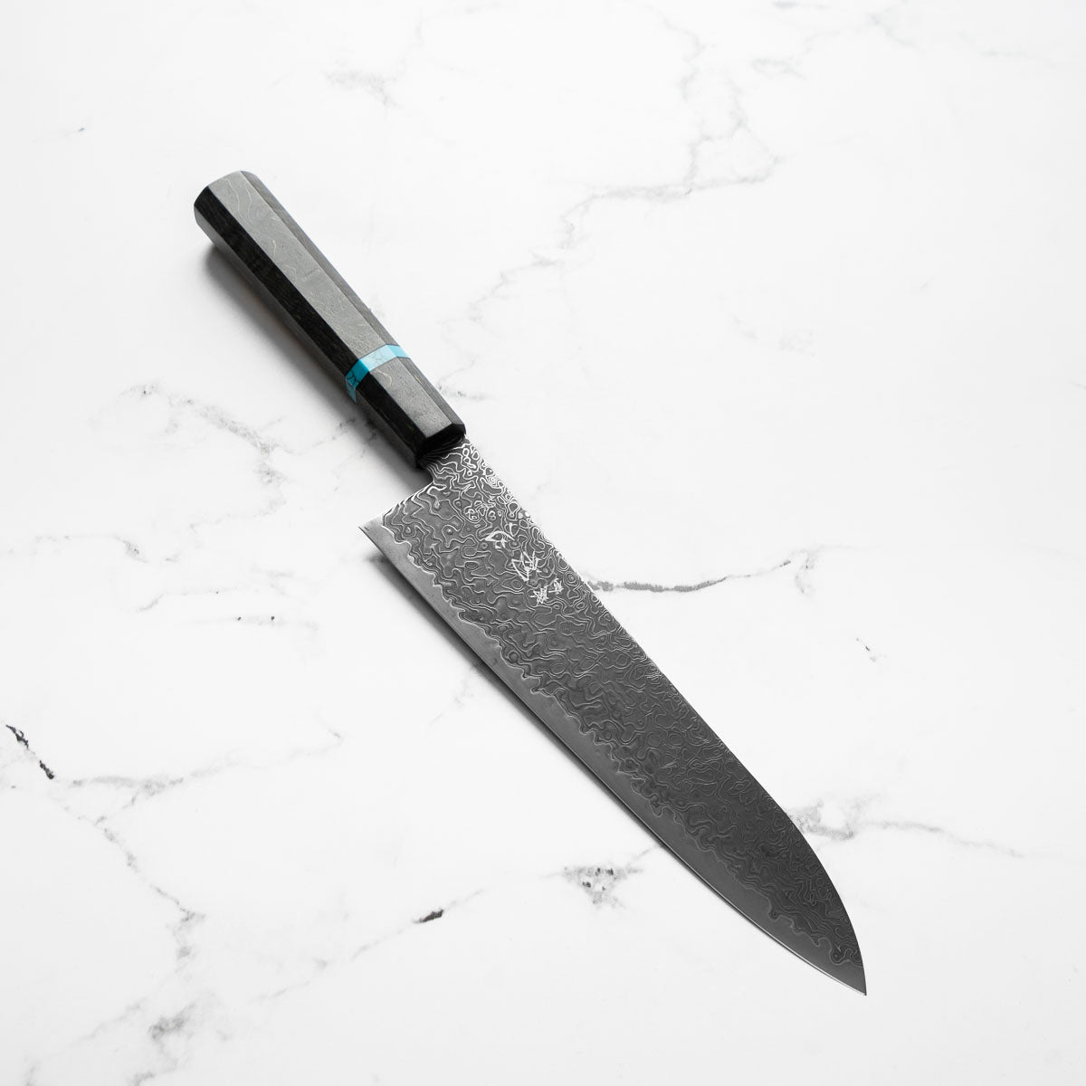 Hatsukokoro Ryuhyo Kurozome SG2 Damascus Gyuto 210mm - Maple Turquoise