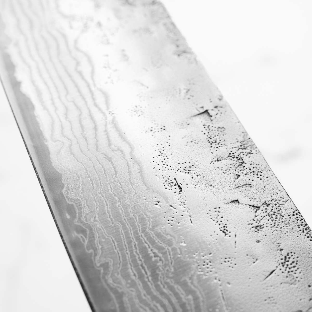 Tsunehisa Swedish Stainless Washiji Damascus Nakiri - Mono Ebony