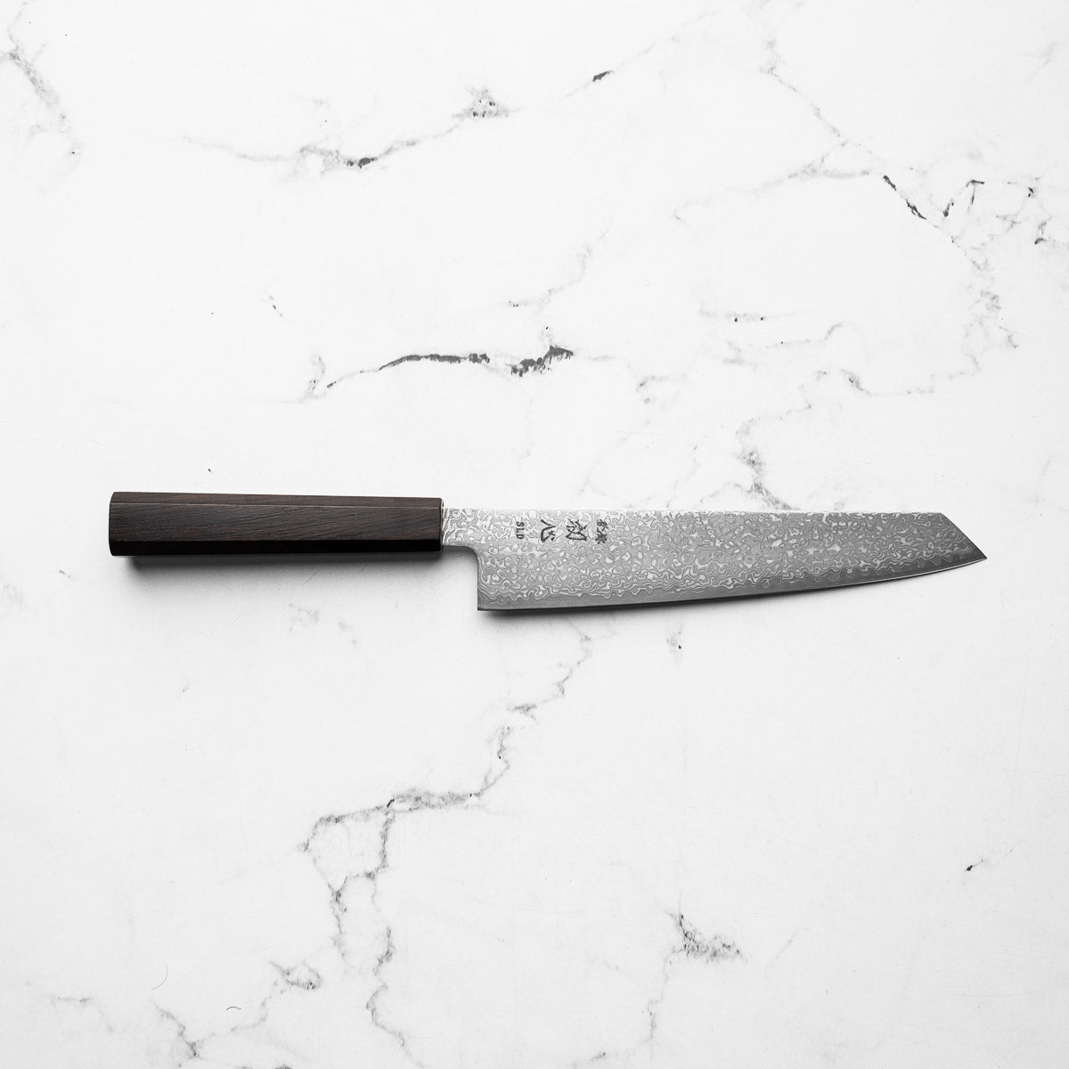 Hatsukokoro Hikari SLD Damascus Kurozome Kiritsuke 205mm - Bubinga
