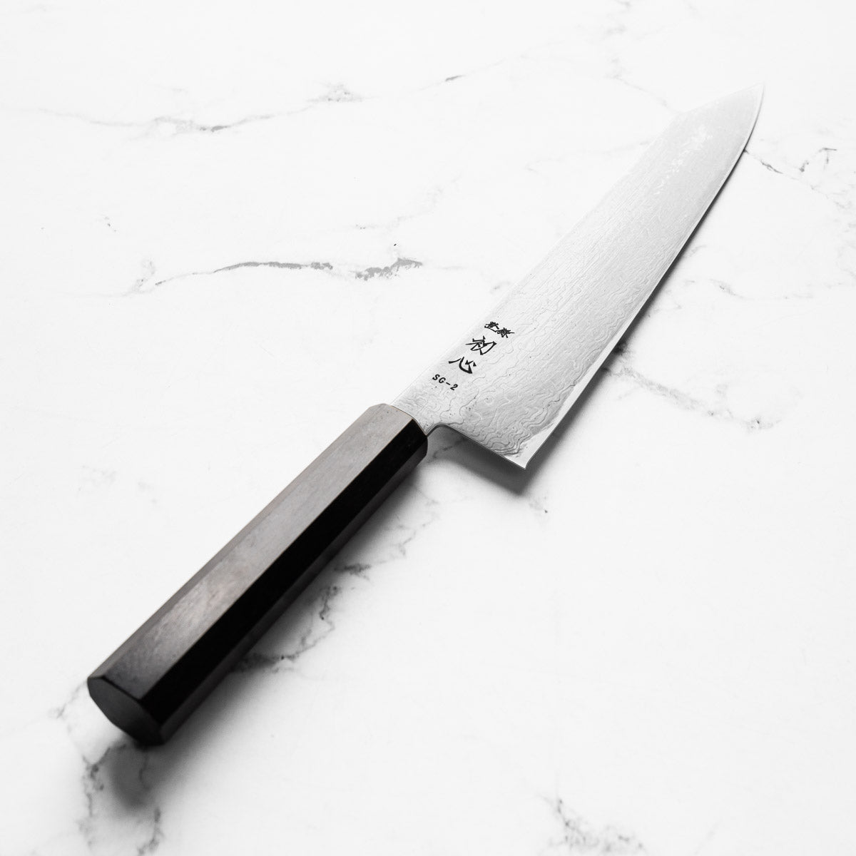 Hatsukokoro Ryuhyo SG2 Damascus Kiritsuke 240mm - Mono Ebony