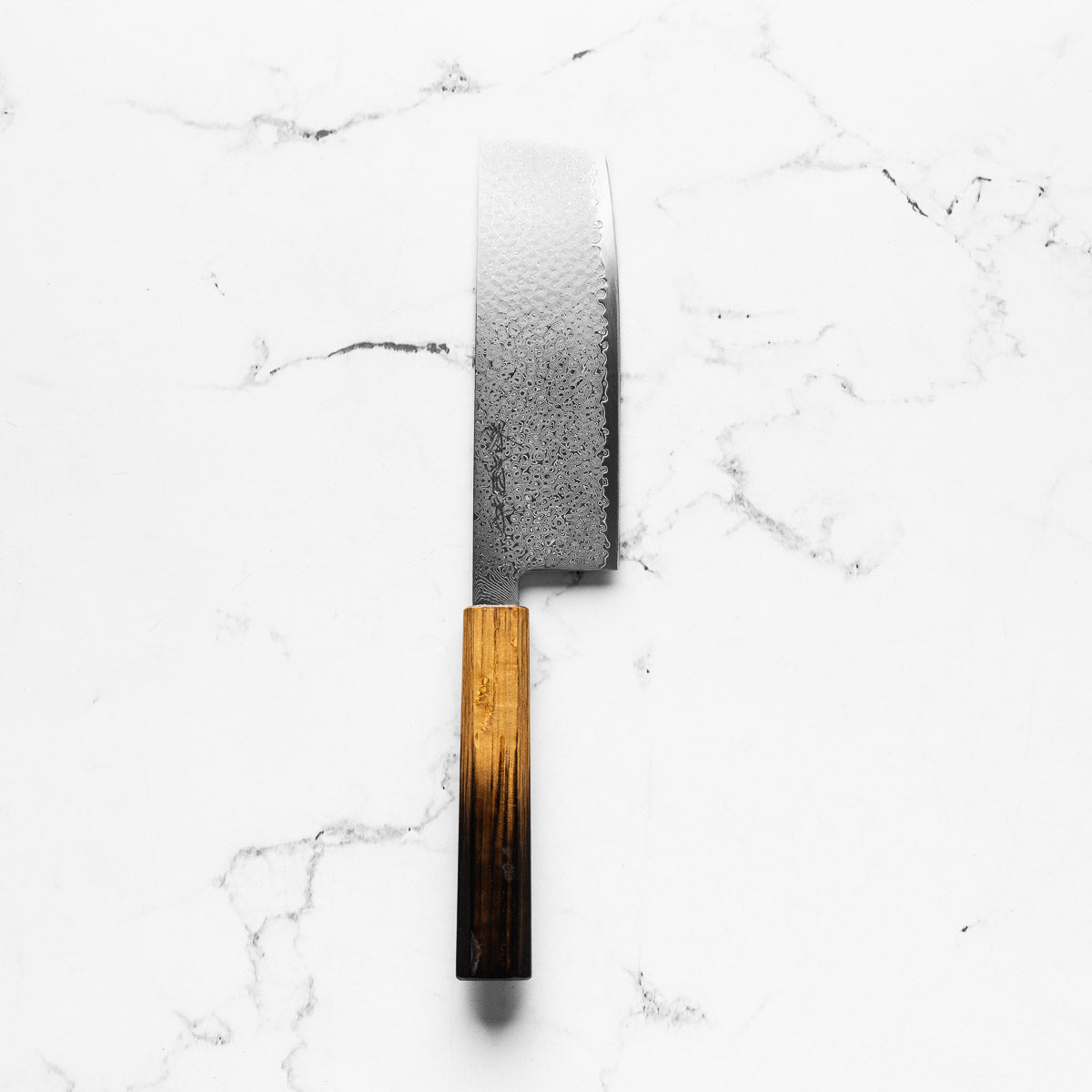 Sakai Kikumori OHS SG2 Damascus Nakiri 165mm - Burnt Oak