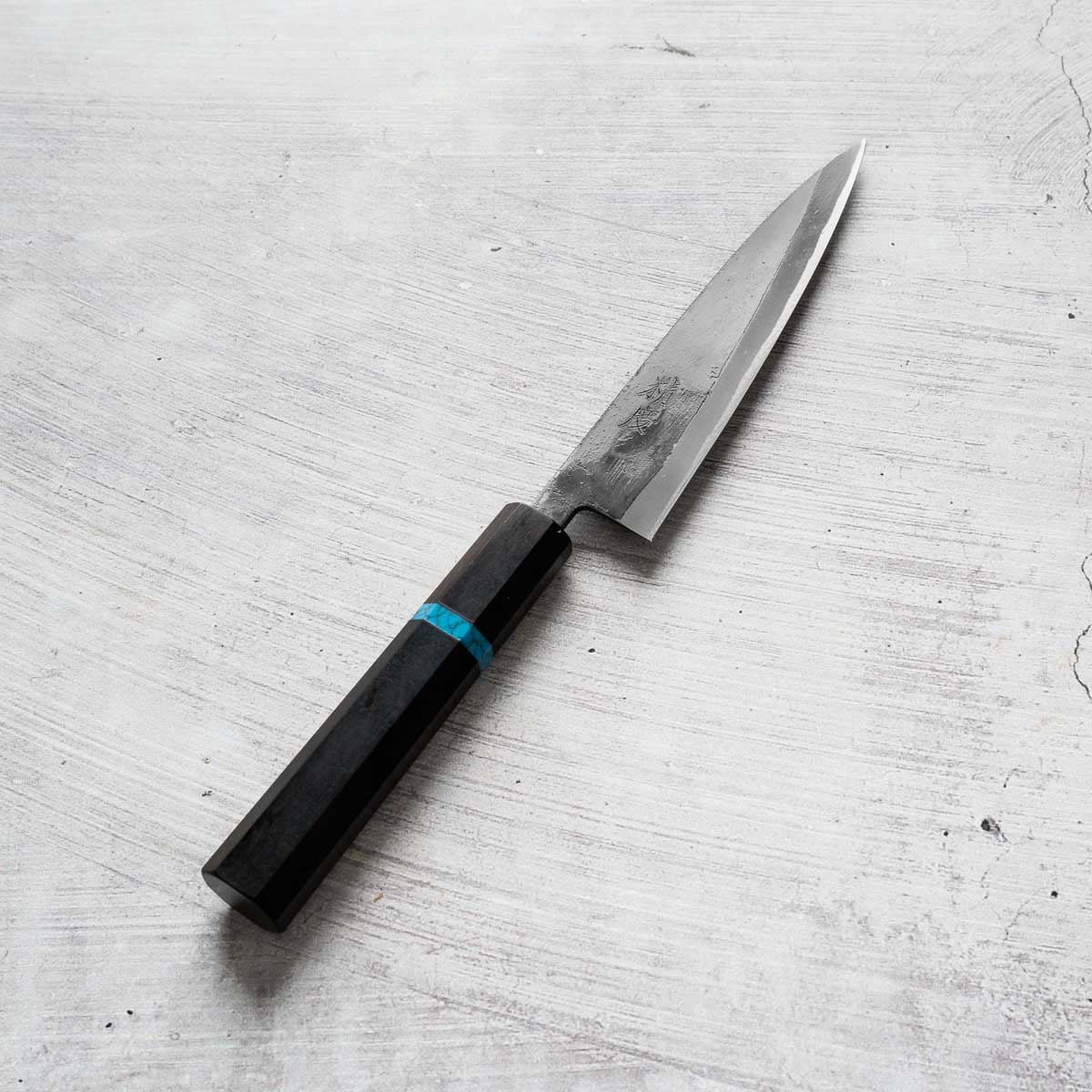 Seido "Kuro" x Tadafusa White 2 Kurouchi Petty 135mm - Ebony & Turquoise
