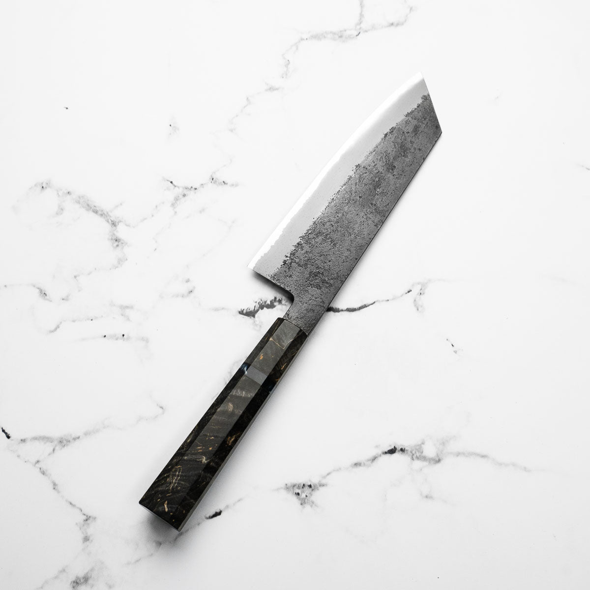 Mutsumi Hinoura Ajikataya White 2 SS Clad Bunka 165mm - Dark Maple