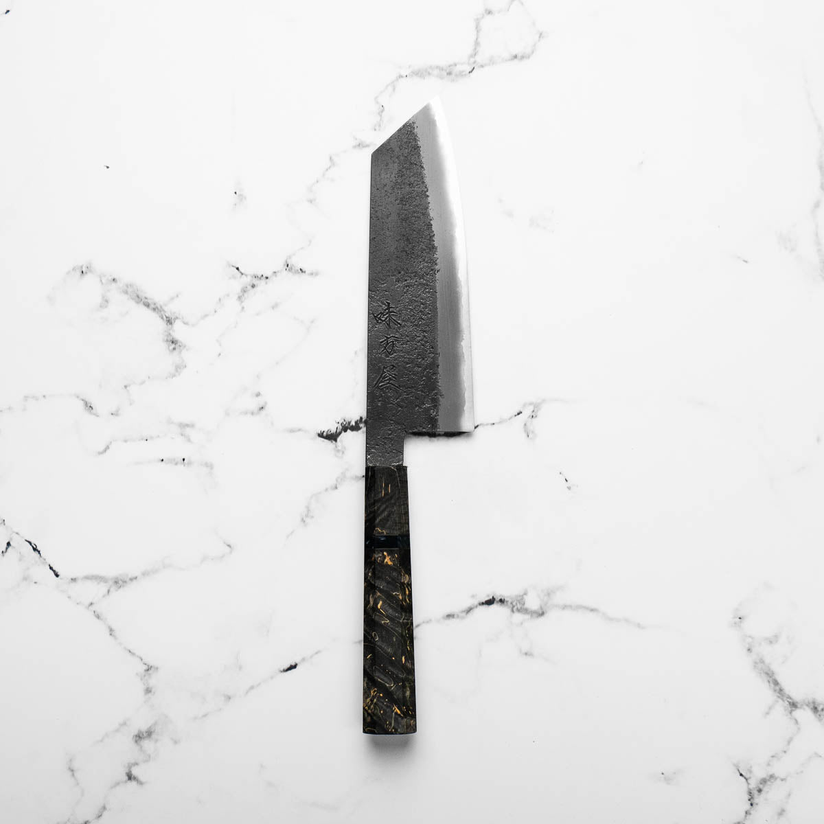 Mutsumi Hinoura Ajikataya White 2 SS Clad Bunka 165mm - Dark Maple