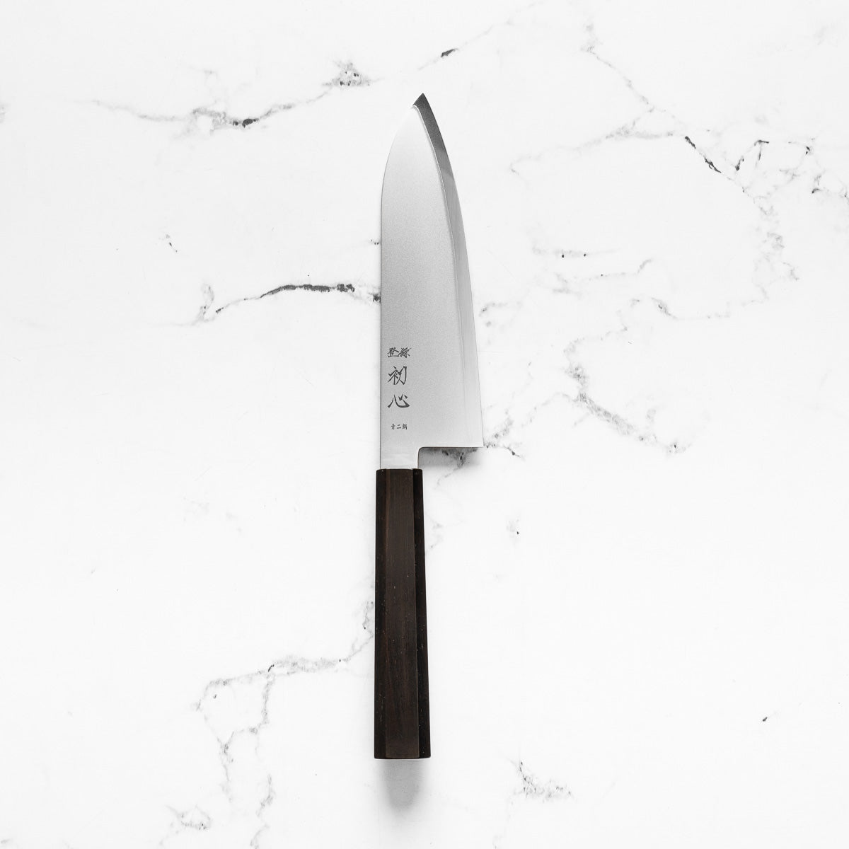 Hatsukokoro Kaijin Blue 2 Stainless Clad Santoku 180mm - Mono Ebony