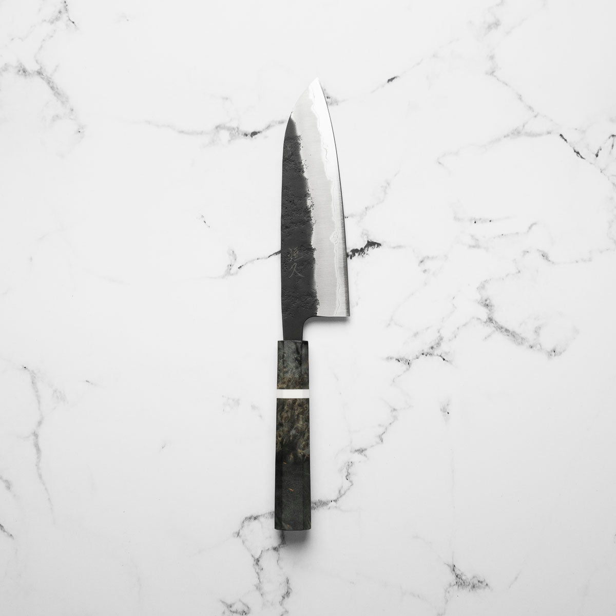 Tsunehisa Kurouchi Blue Super Nashiji Santoku 165mm - Maple
