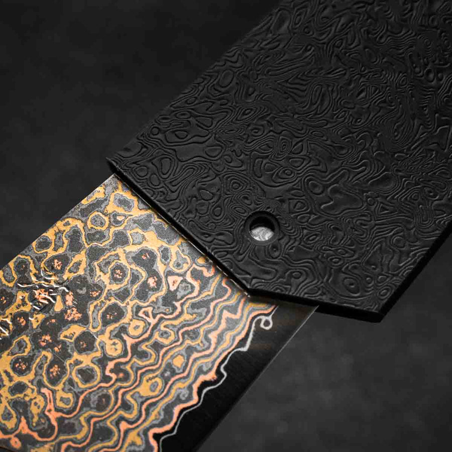 Seido VG10W Rainbow Damascus Gyuto 210mm - Damascus Fitted Saya