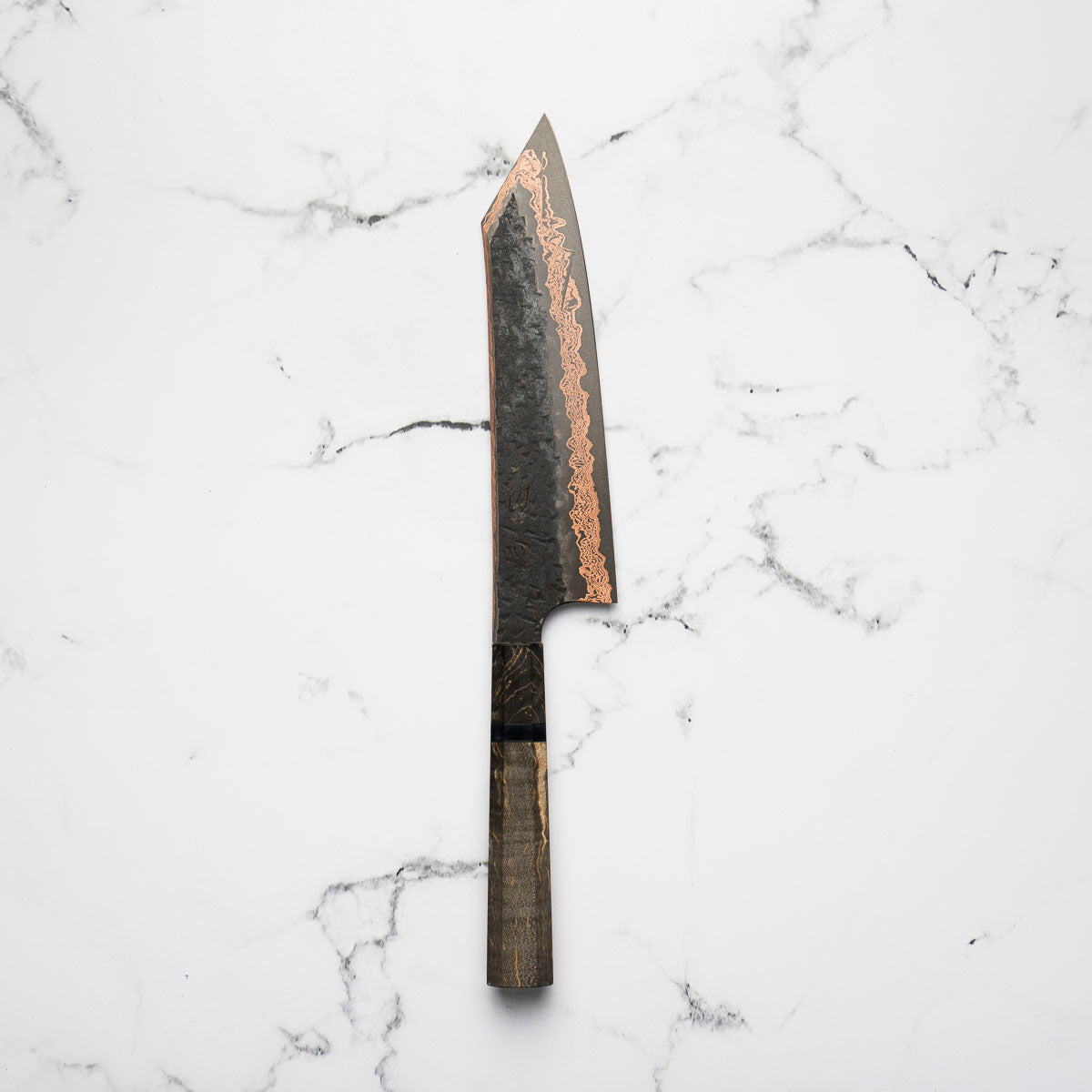 Hatsukokoro Yorokobi Kurouchi SLD Damascus Tsuchime Kiritsuke Gyuto 210 - Dark Maple