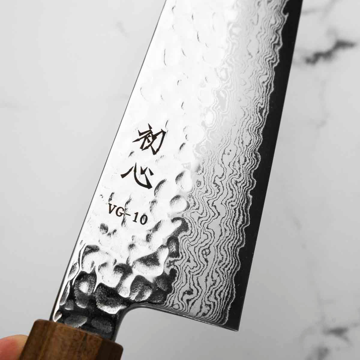 Hatsukokoro Hayabusa VG10 Damascus Tsuchime Gyuto 240mm