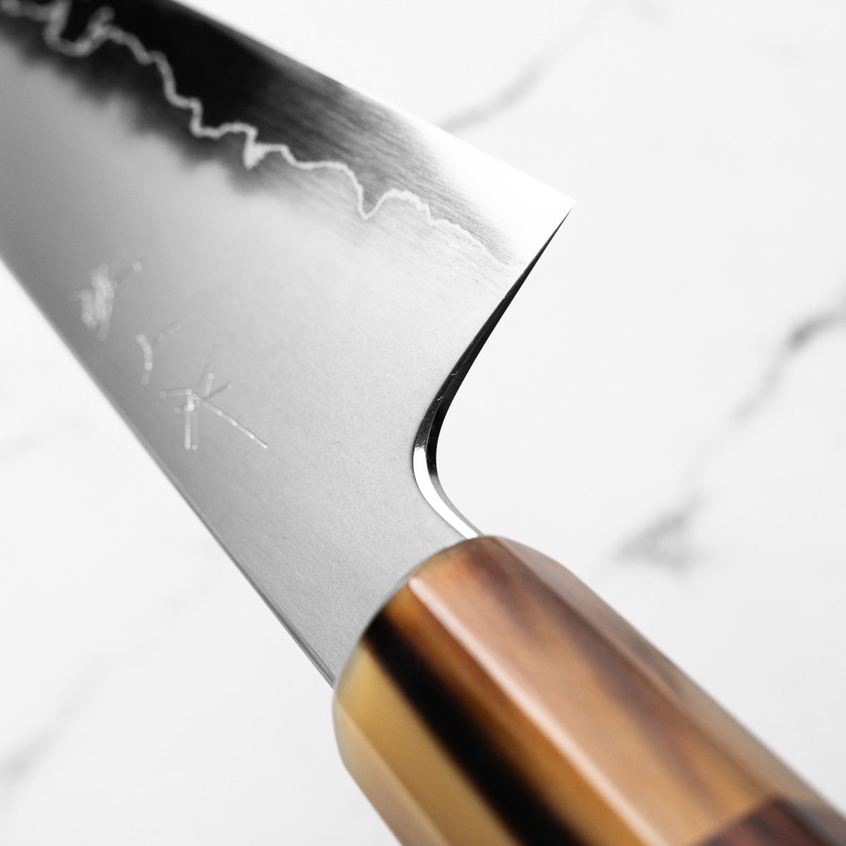 Tetsujin Hamono Ginsan Kasumi Gyuto 210mm - Siamese Rosewood & Blonde