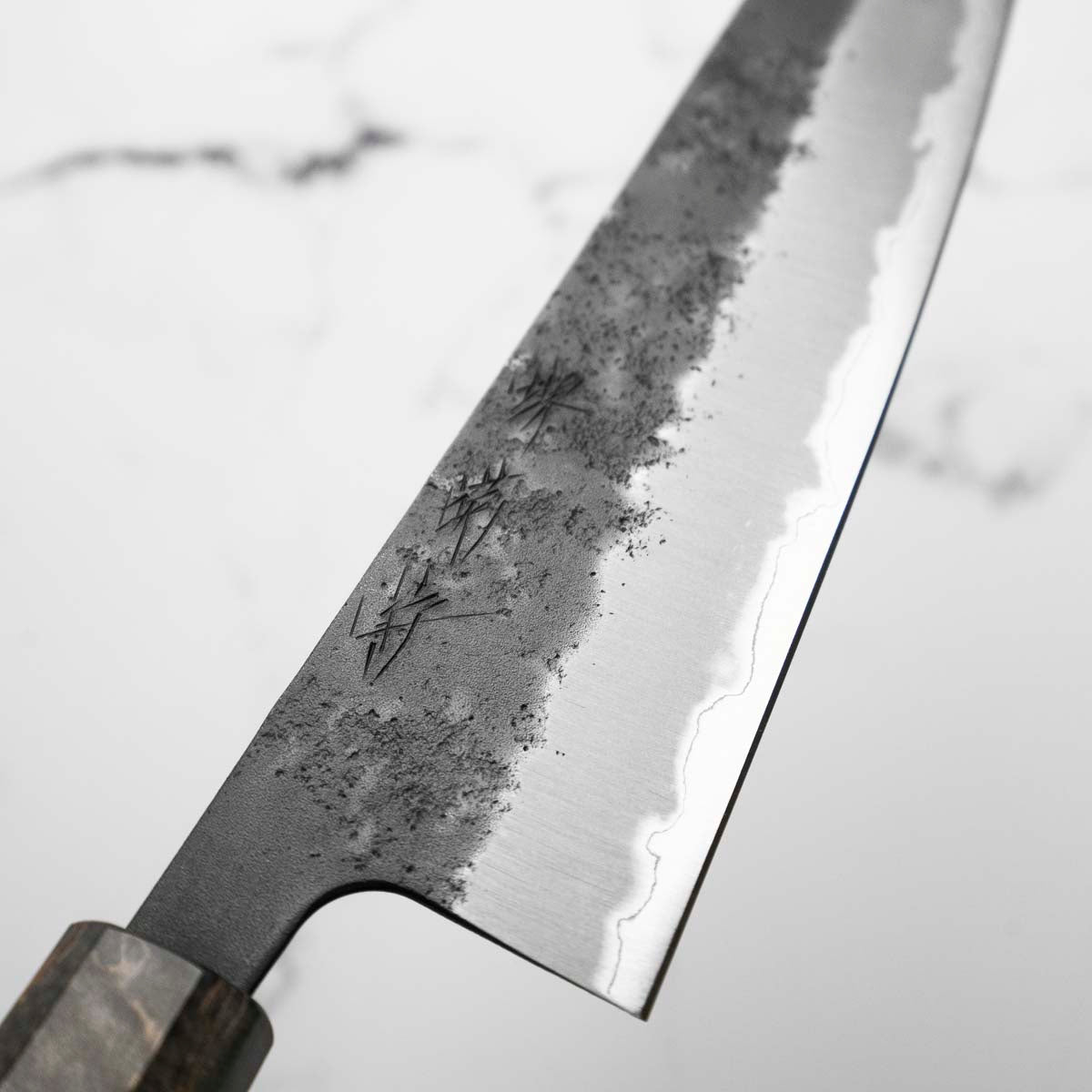 Sakai Kikumori Blue Super Gyuto 210mm - Dark Maple