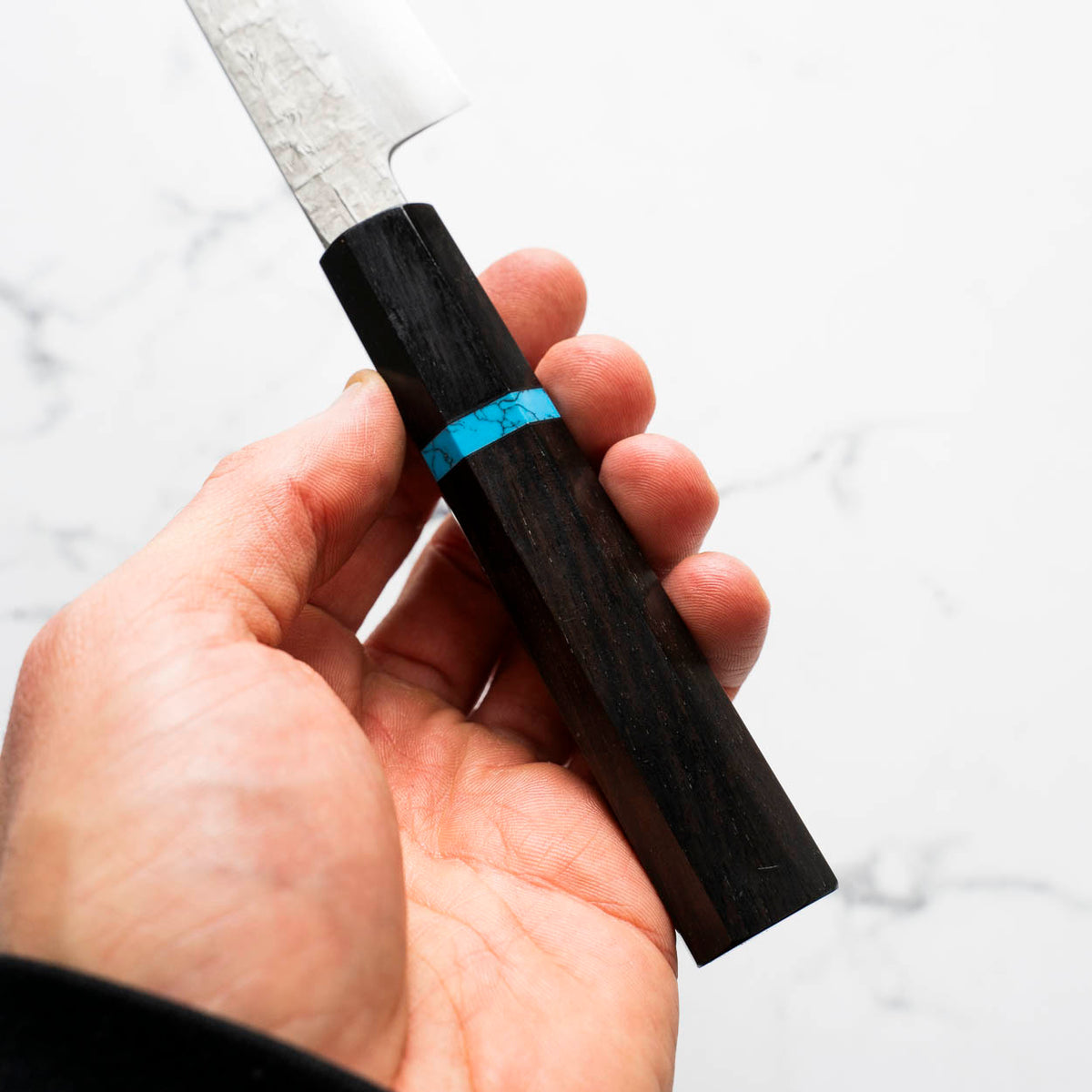 Satoshi Nakagawa Ginsan Tsuchime Petty 150mm - Ebony Turquoise