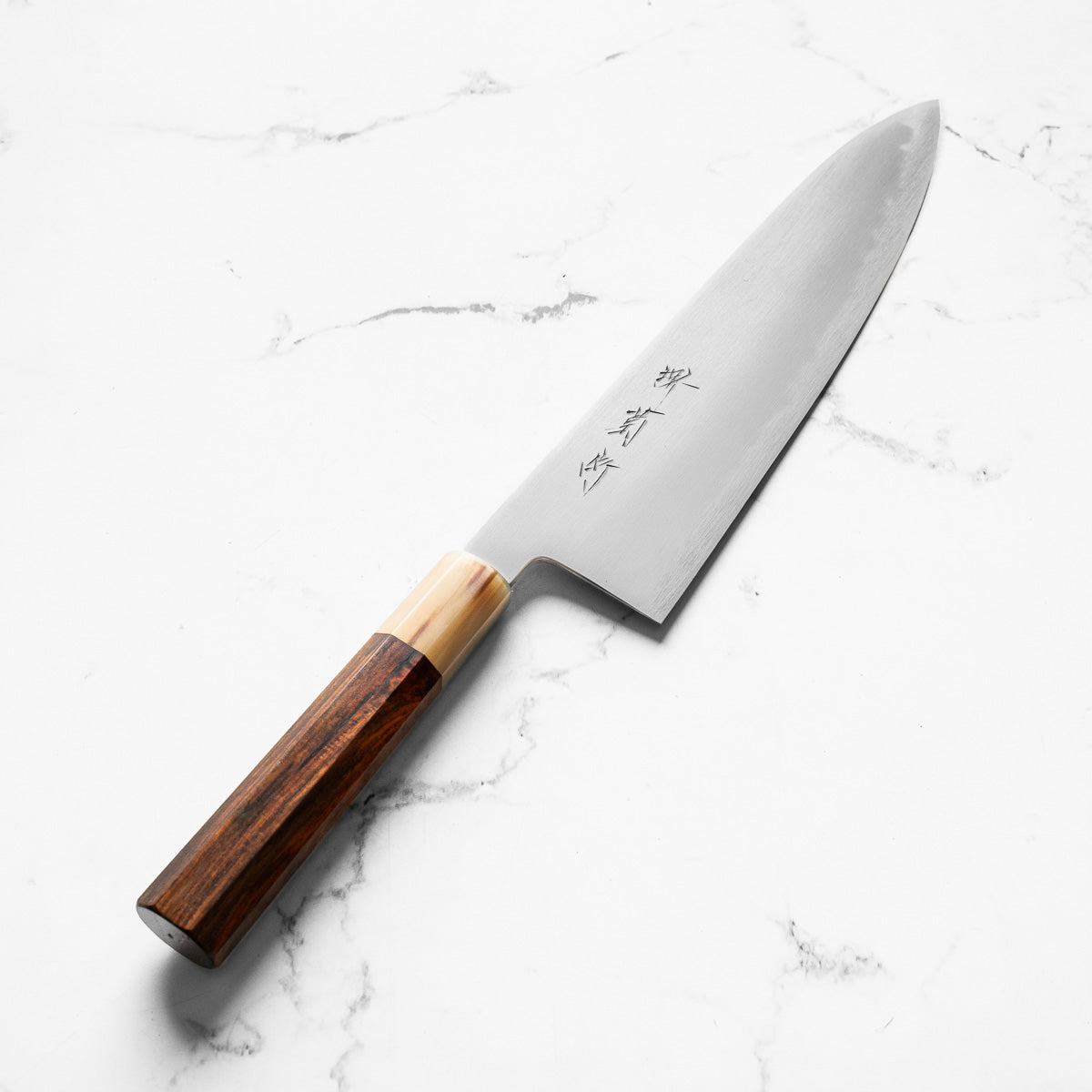 Y.Tanaka x Sakai Kikumori Extra Tall Blue 1 Gyuto 255mm - Siamese Rosewood & Blonde