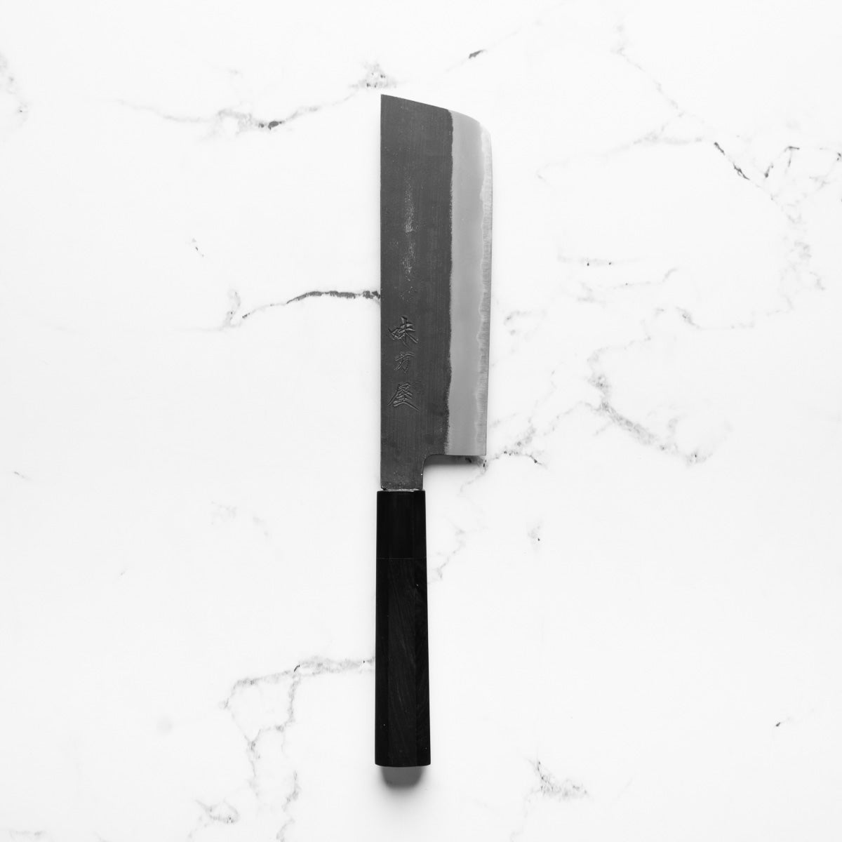 Mutsumi Hinoura Ajikataya White 2 Nakiri 165mm - Ebony / Black Horn