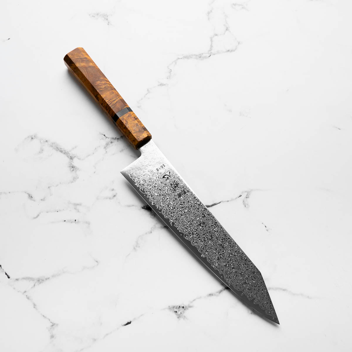 Hatsukokoro Saihyo SG2 Damascus Kiritsuke Gyuto 210mm - Golden Birch