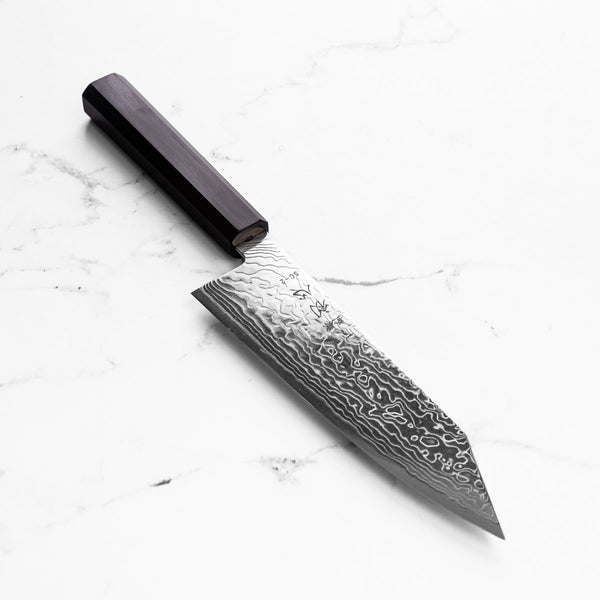 Hatsukokoro Ryuhyo Migaki SG2 Damascus Bunka 180mm - Ebony
