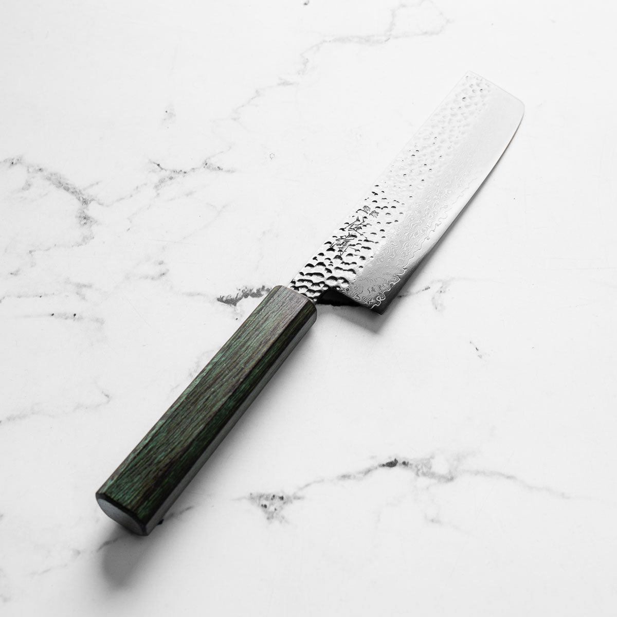 Touroku Sakai Kagayaki VG10 Damascus Tsuchime Nakiri 160mm