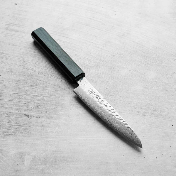 Touroku Sakai Kagayaki VG10 Damascus Tsuchime Petty 130mm