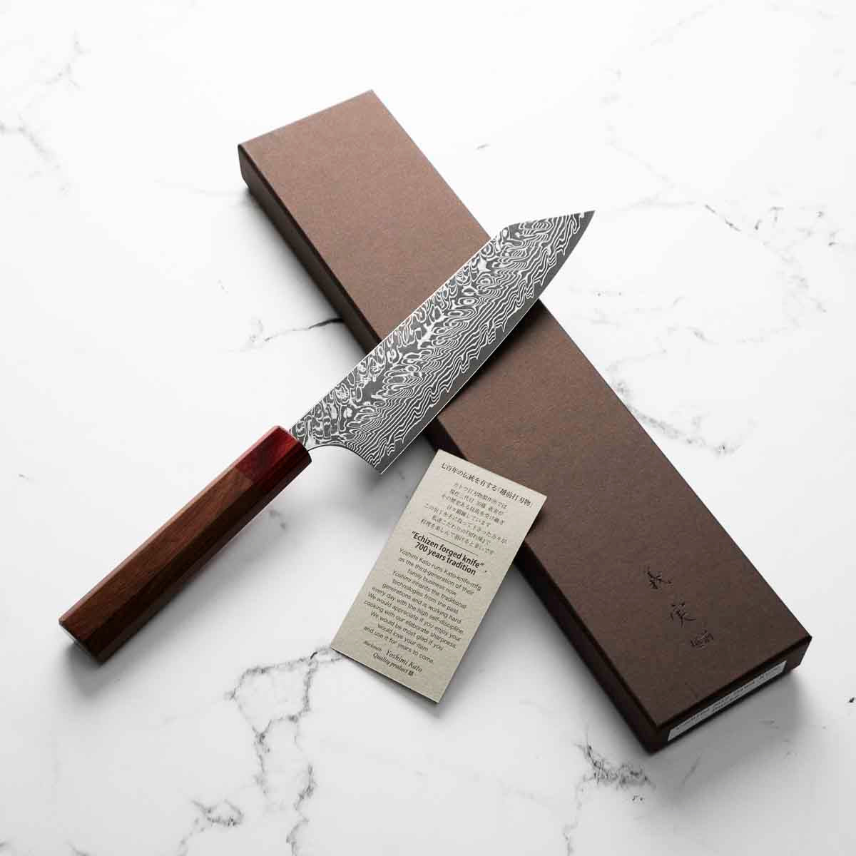 Yoshimi Kato SG2 Damascus Bunka 165mm