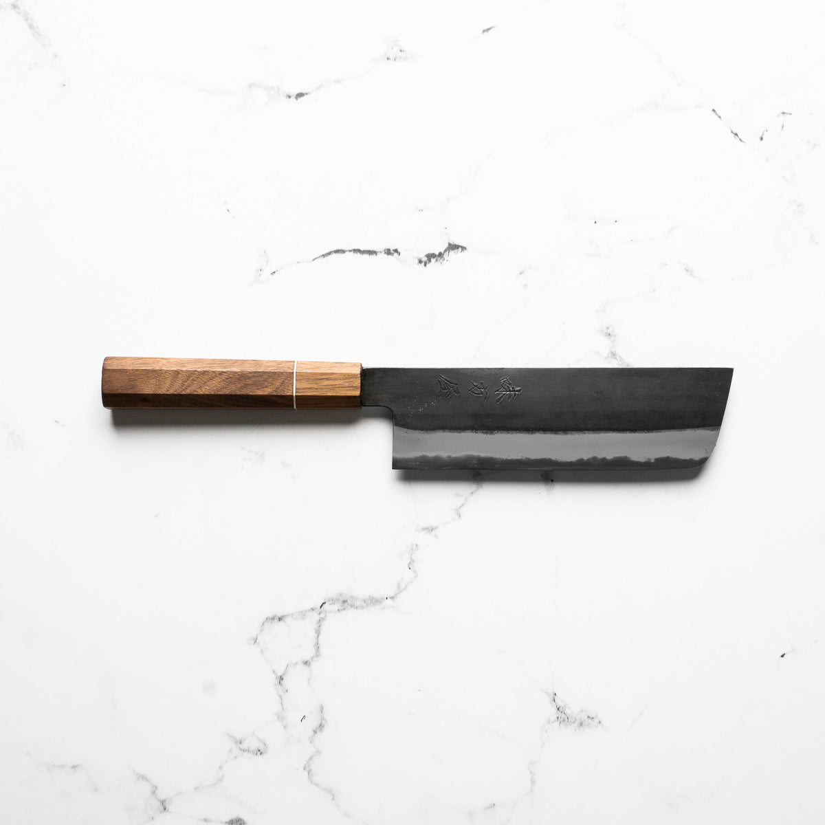 Mutsumi Hinoura Ajikataya White 2 Nakiri 165mm - Walnut w/ Walnut Ferrule (White Spacer)
