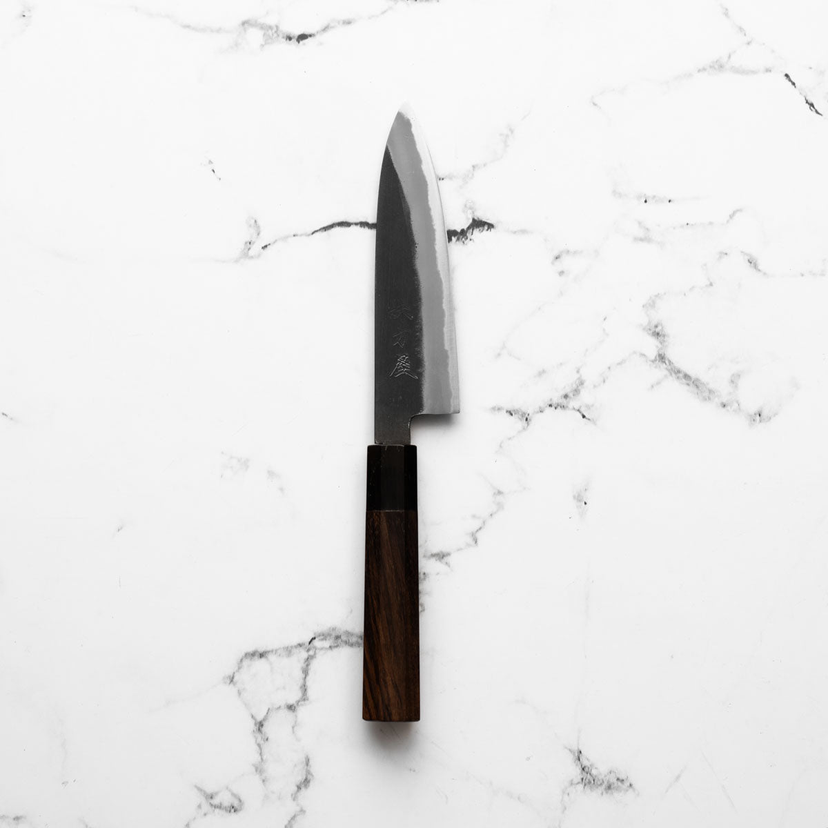 Mutsumi Hinoura Ajikataya White 2 Petty 135mm - Rosewood & Black Horn