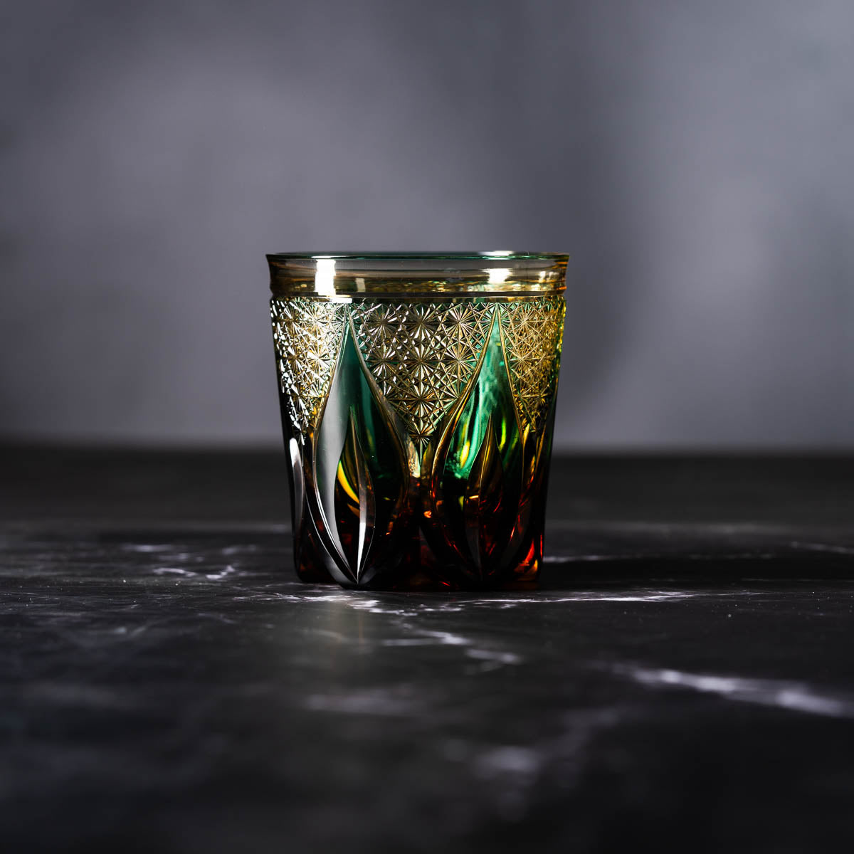 Nemoto Glass Crafts Rock Glass Shizuku Green