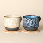 Mug Set — Mino Ware Ripple Stack Pair