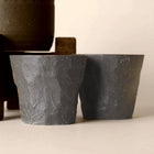 Sake Server Set | Udei Black Clay with Wooden Stand