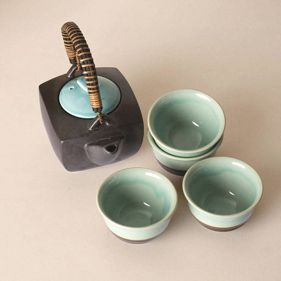 Tea Set - Black and Blue