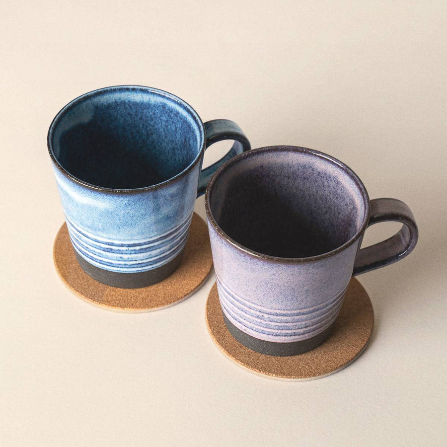 Mug Set | Mino Ware Black Ring Pair
