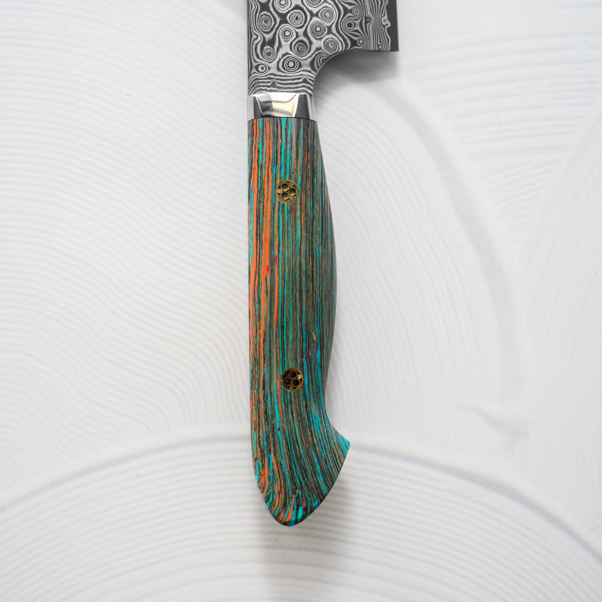 Nigara Hamono SG2 Raindrop Damascus Gyuto 240mm - Turquoise