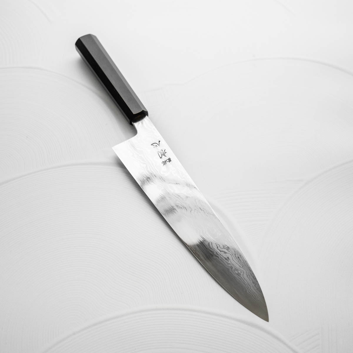 Hatsukokoro Komorebi Blue 1 Damascus Gyuto 240 - Ebony