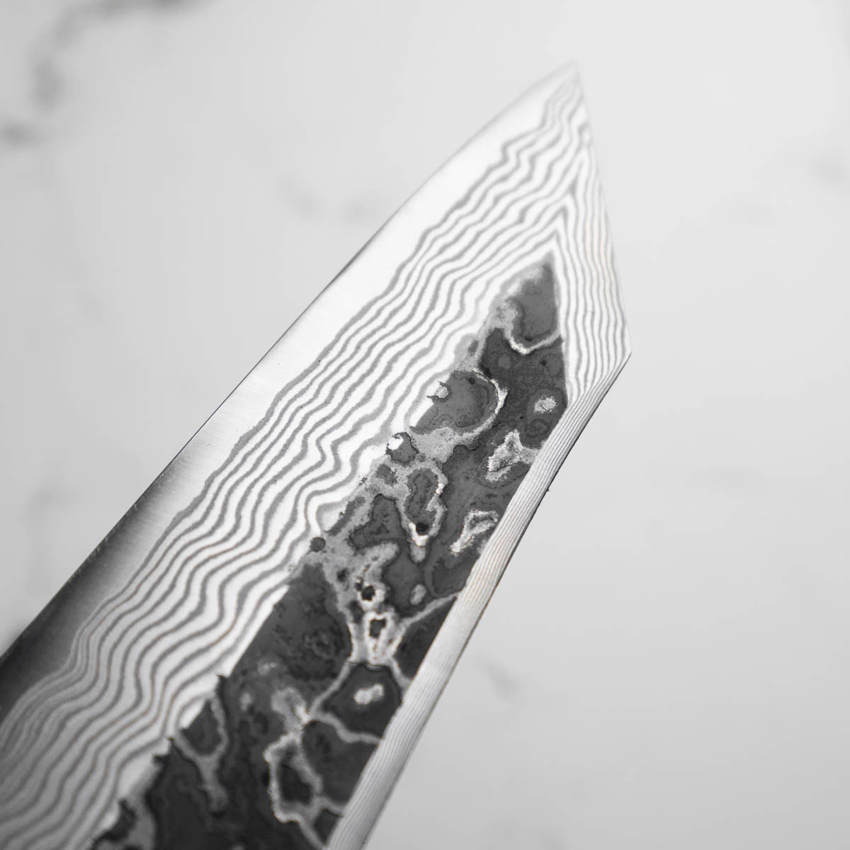 Hatsukokoro SLD Kurouchi Damascus Kiritsuke Gyuto 240 - Maple Turquoise