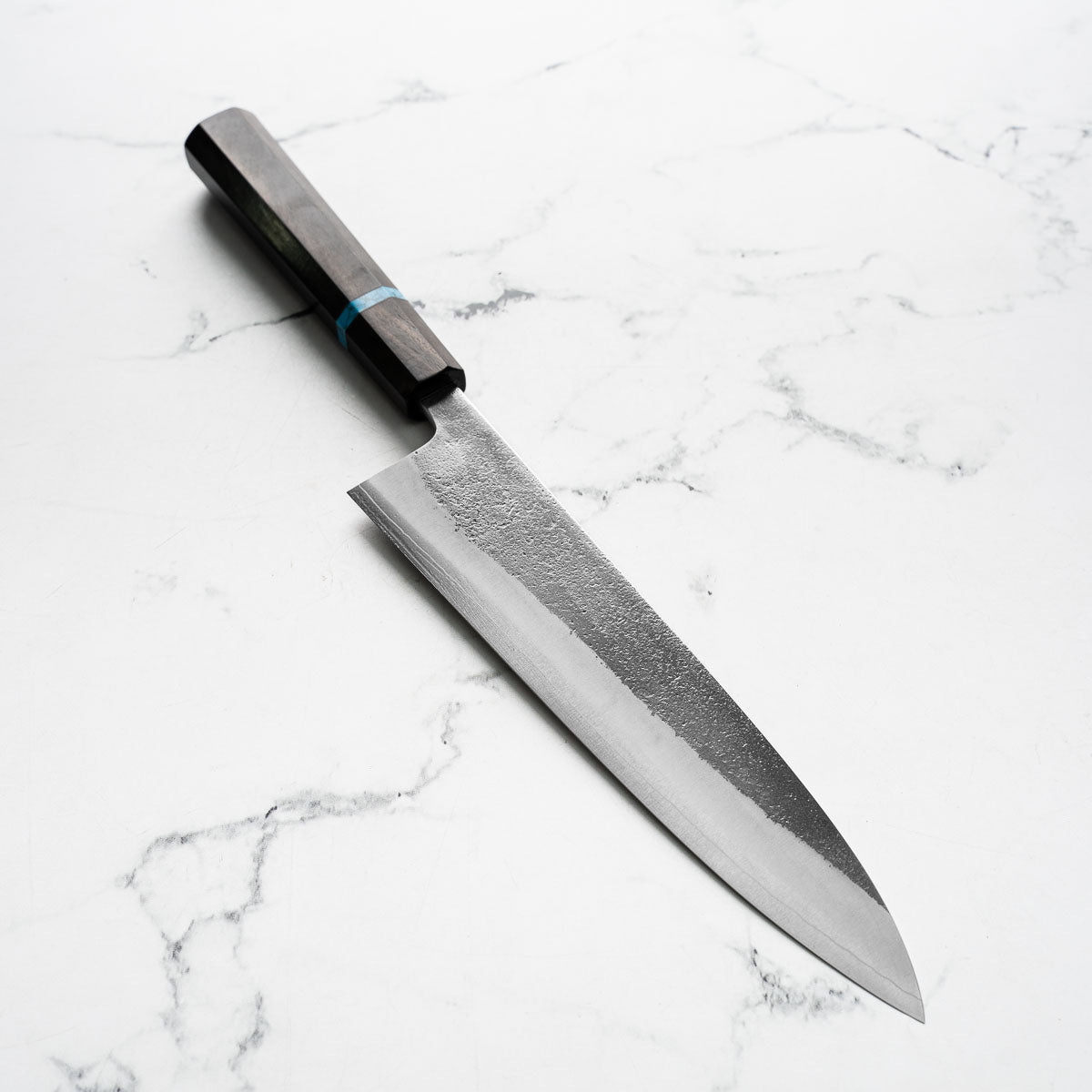 Yoshikane Hamono (Hatsukokoro) SKD Nashiji Gyuto 210mm - Ebony Turquoise