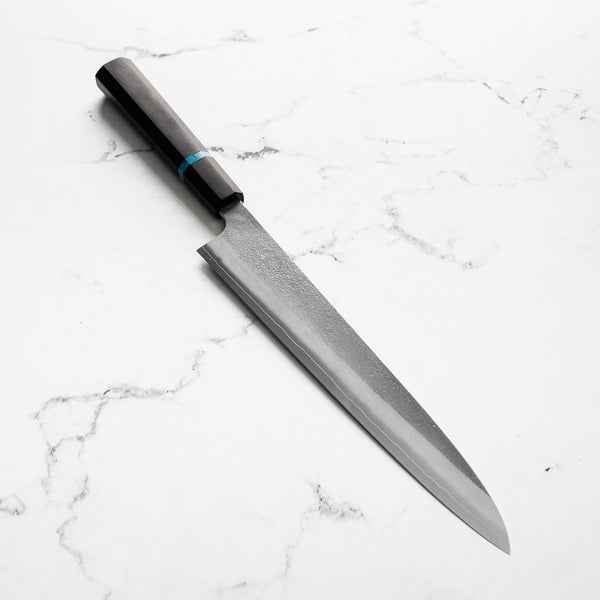 Yoshikane (Hatsukokoro) SKD Nashiji Sujihiki 240mm - Ebony Turquoise