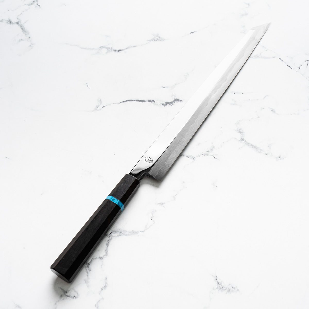 Sakai Kikumori "Choyo" Blue 1 Kirituske Yanagiba 300mm - Ebony Turquoise