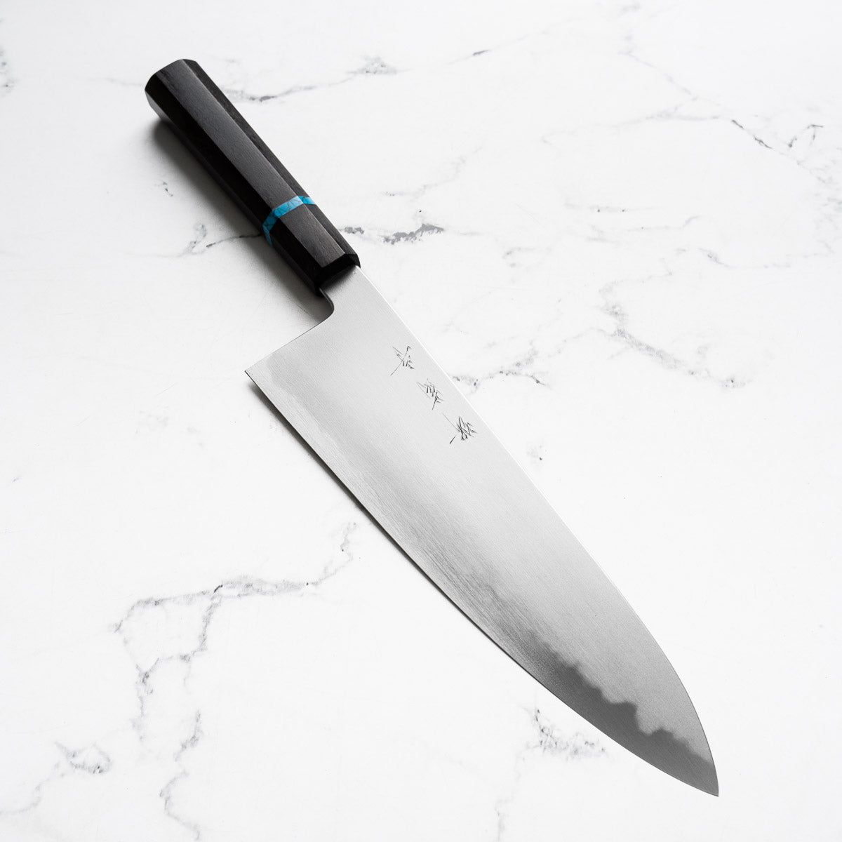 Y.Tanaka x Sakai Kikumori Extra Tall Blue 1 Gyuto 255mm - Ebony Turquoise