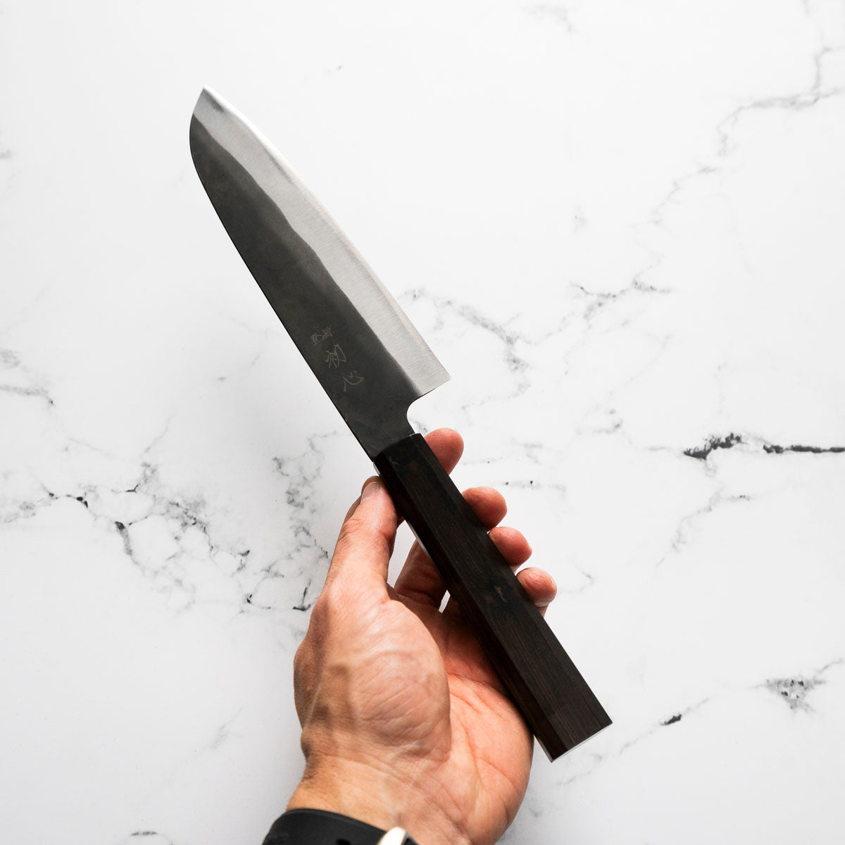 Hatsukokoro Blue 2 Kurouchi Santoku 165mm - Ebony