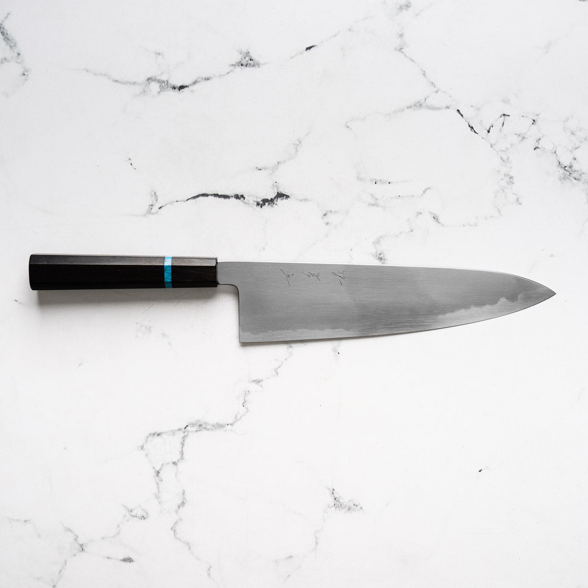 Y.Tanaka x Sakai Kikumori Extra Tall Blue 1 Gyuto 255mm - Ebony Turquoise