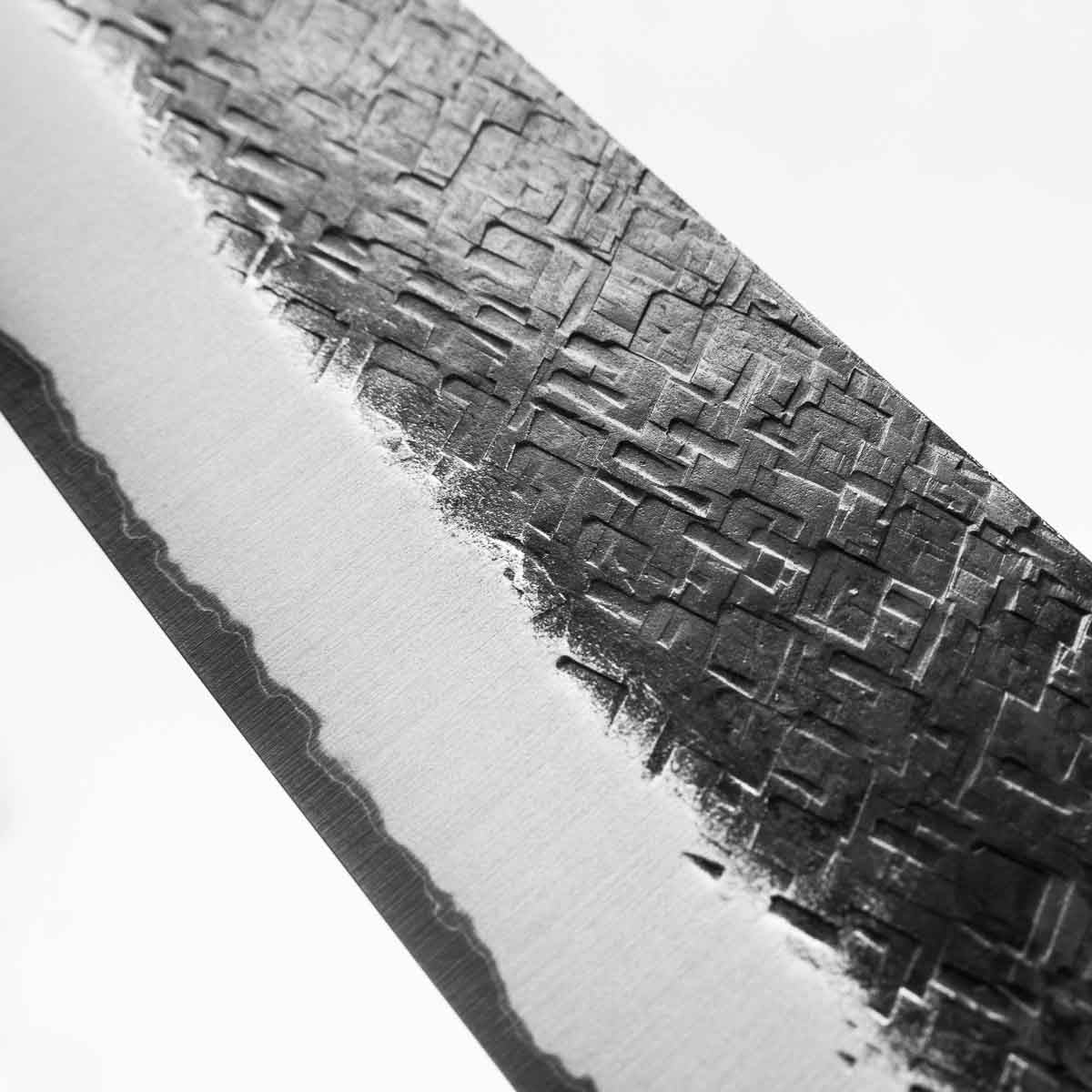 Shigeki Tanaka Blue 2 Stainless Clad Kurouchi Santoku 180mm